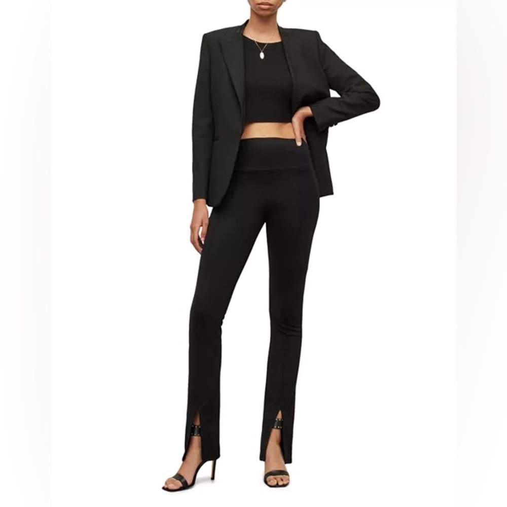 AllSaints Black Slim Split-Hem Skinny Pants
